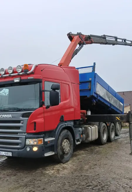 Wywrotka z HDS: Transport · ramię 14,5 m